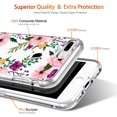 thumbnail image 4 of FYBTO iPhone 8 Plus Case, iPhone 7 Plus Case with Screen Protector, Clear Heavy Duty Protective Case Floral Girls Women Hard PC Case with TPU Bumper Cover Phone Case for iPhone 8 Plus, Small, 4 of 7