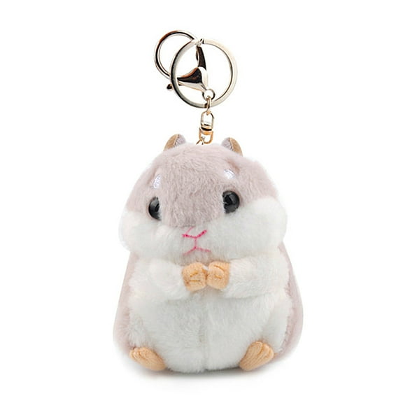 UDIYO Cute Plush Hamster Pendant Key Chain Clasp Key Ring Keyring Handbag Car Decor