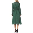 thumbnail image 3 of INSPIRE CHIC Women's Dress  Metallic Stars Smocked Waist Sheer Puff Sleeve Party Midi Dresses with Lining XS Deep Green, 3 of 5