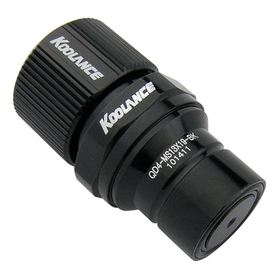 Koolance QD4 Male Quick Disconnect No-Spill Coupling, Compression for 13mm x 19mm (1/2in x 3/4in), Black