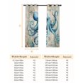 thumbnail image 6 of Teal Octopus Coastal Blackout Curtains for Bedroom, Vintage Summer Beach Nautical Thermal Insulated Kitchen Drapes with Grommets, Light Blocking Window Treatment, 2 Panels 27.5" x 39", 6 of 7
