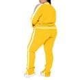 thumbnail image 4 of Avamo Plus Size Women Casual Jogger Suit 2 Piece Tracksuit Crewneck Long Sleeve Tops Long Sweatpants Outfits Lounge Sets Yellow XL, 4 of 5