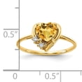thumbnail image 2 of Primal Gold 14 Karat Yellow Gold 6mm Heart Citrine and Diamond Ring, 2 of 4