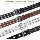 thumbnail image 4 of Cinturones de cuero con ojales para mujeres, cinturones negros para mujeres y hombres con agujeros para remaches, 4 of 4