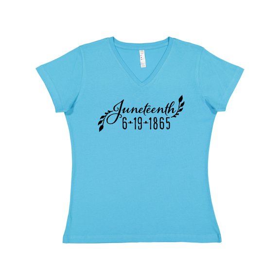 Inktastic Juneteenth 6-19-1865 Women's V-Neck T-Shirt