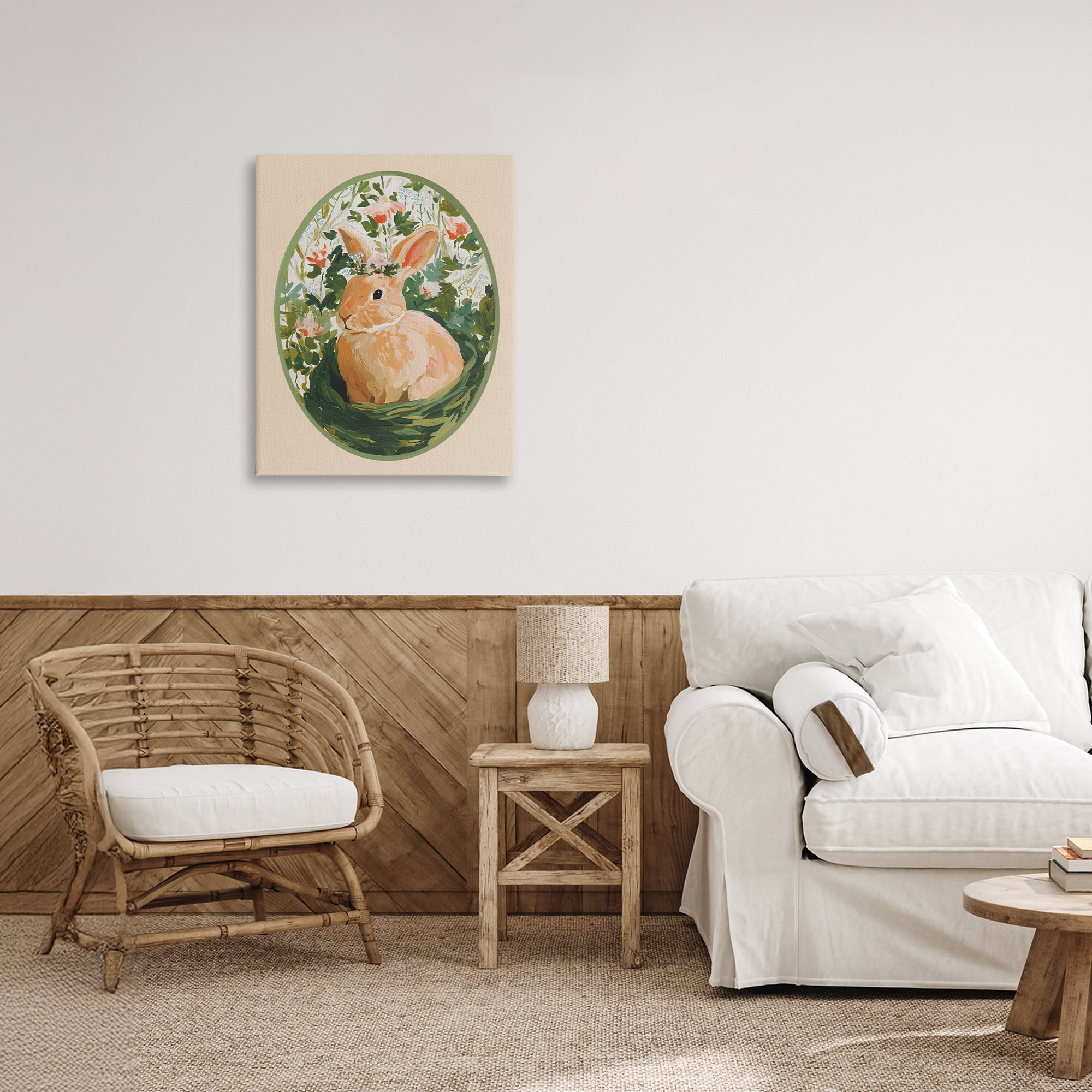Stupell Industries Bloom Nest Bunny Canvas Wall Art, design by Yen