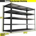 thumbnail image 2 of 40" W Garage Shelving,5-Tier Heavy Duty Shelving Unit,3000LBS Adjustable Metal Storage Shelves,Storage Rack Units for Industrie,Shed,Warehouse,Basement,Black,20"D x 40"W x 72"H, 2 of 7