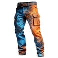 thumbnail image 4 of CONZONE Mens Baggy Cargo Pants Casual Graphic Elastic Waist Cargo Pants for Men Lightweight Relaxed Fit Streetwear Workout Trousers With Pockets, 4 of 5