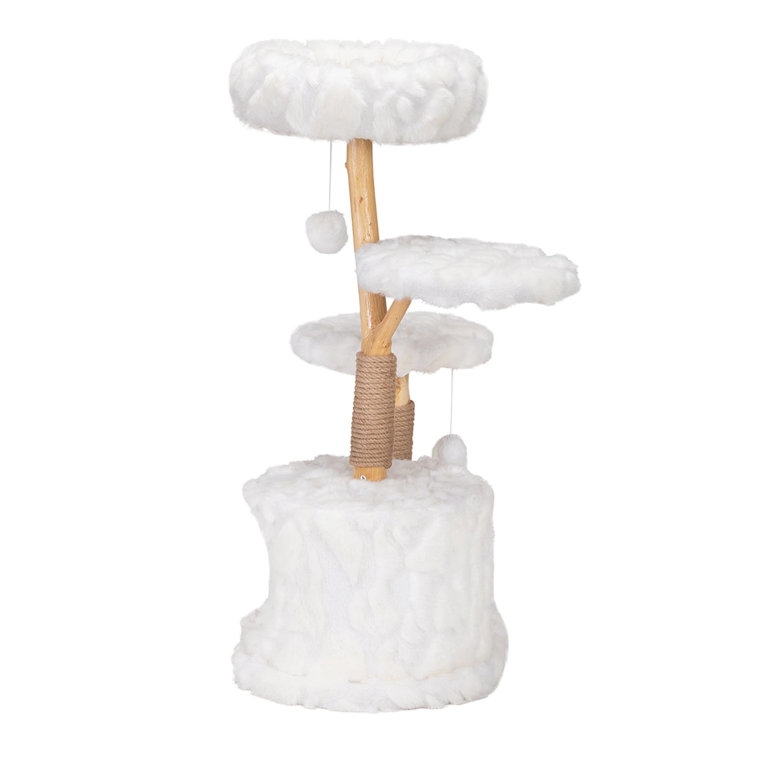 Pefilos 31" Cat Tree Tower for Indoor Cats, Modern Cat Tree with Condo and Climbing Perches, Kitten Scratching Tree, White Pefilos 31" Cat Tree Tower for Indoor Cats, Modern Cat Tree with Condo and Climbing Perches, Kitten Scratching Tree, White