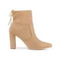 thumbnail image 3 of Unique Bargains Women's Pull on Drawstring Block Heel Ankle Boots Khaki US 6.5, 3 of 7