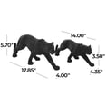 thumbnail image 4 of 18", 14"W Black Polyresin Leopard Sculpture, by DecMode (2 Count), 4 of 9