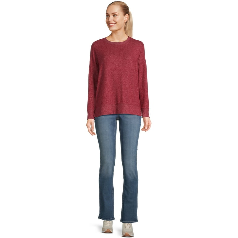 Time and Tru Women's Soft Hacci Knit Pullover, Sizes XS-XXXL