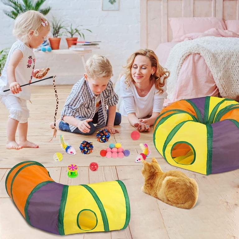 Tripumer 22-Piece Cat Toy Set with Tunnels and Interactive Toys photo 5