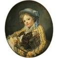thumbnail image 3 of Jean-Baptiste Greuze 20x23 Black Modern Framed Museum Art Print Titled - Boy with a Dog (C. 1757), 3 of 5