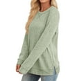 thumbnail image 2 of OALUXE Long Sleeve Shirts for Women Dressy Casual Tunic Tops Crewneck Side Split Lightweight Pullover Sweaters, 2 of 7