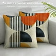 thumbnail image 3 of Wuche Boho Abstract Modern Art Decorative Throw Pillow Cover Minimalist Geometric Bohemian Sun Moon Decoration, Botanical Plant Square Pillowcase Cushion  Multiple specifications, 3 of 5
