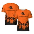 thumbnail image 7 of Halloween Mens T-Shirts, Halloween Orange Ghost Short Sleeve Crew Neck Soft T Shirts for Man Halloween Party Costume, 7 of 7