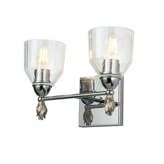 Lucas McKearn Felice 2-light Silver Flame-shaped Bath Vanity Light in Chrome