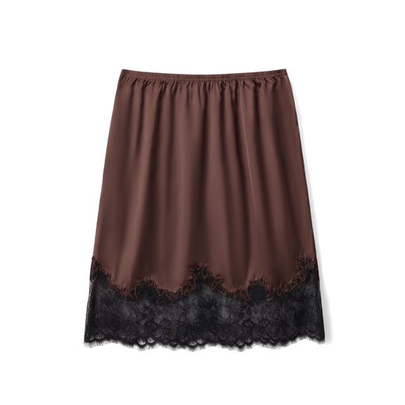 LMLYSoH Lace Trimmed Mini Skirt for Women Low Rise Satin Skirt Casual Summer Streetwear Skirts