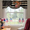 thumbnail image 2 of Independence Day Tie Up Valances Curtain, Adjustable Kitchen Retro Five-Pointed Star U.S. Flag Farm Funny Cow Valances for Windows Decor, Rod Pocket Short Curtains Set for Bedroom/Bathroom, 54"x18", 2 of 9