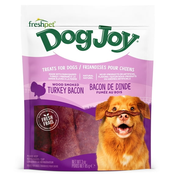 Freshpet Dog Treat, Dog Joy Wood-Smoked Turkey Bacon Treat