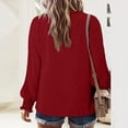 thumbnail image 6 of Women Boho Long Sleeve Shirts Dressy Casual V-Neck Fall Fashion Tops Dot Flowy Blouses, 6 of 6