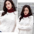 thumbnail image 4 of Winter Fleece Lined Knitted Neck Warmer Scarf, Double-Layer Neck Gaiter for Women Mens, 4 of 4