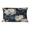 thumbnail image 3 of Designart "Regal Monochrome Bouquet" Floral Printed Throw Pillow, 3 of 5