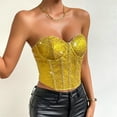 thumbnail image 5 of MESSUEN Corset Tops Sequin Tank Top V-neck Chemise Sequin Tank for Sparkly Vest Strap Party Club Shirt for Party Womens Blouses Dressy Sleeveless Tshirts for Women Yellow L, 5 of 9
