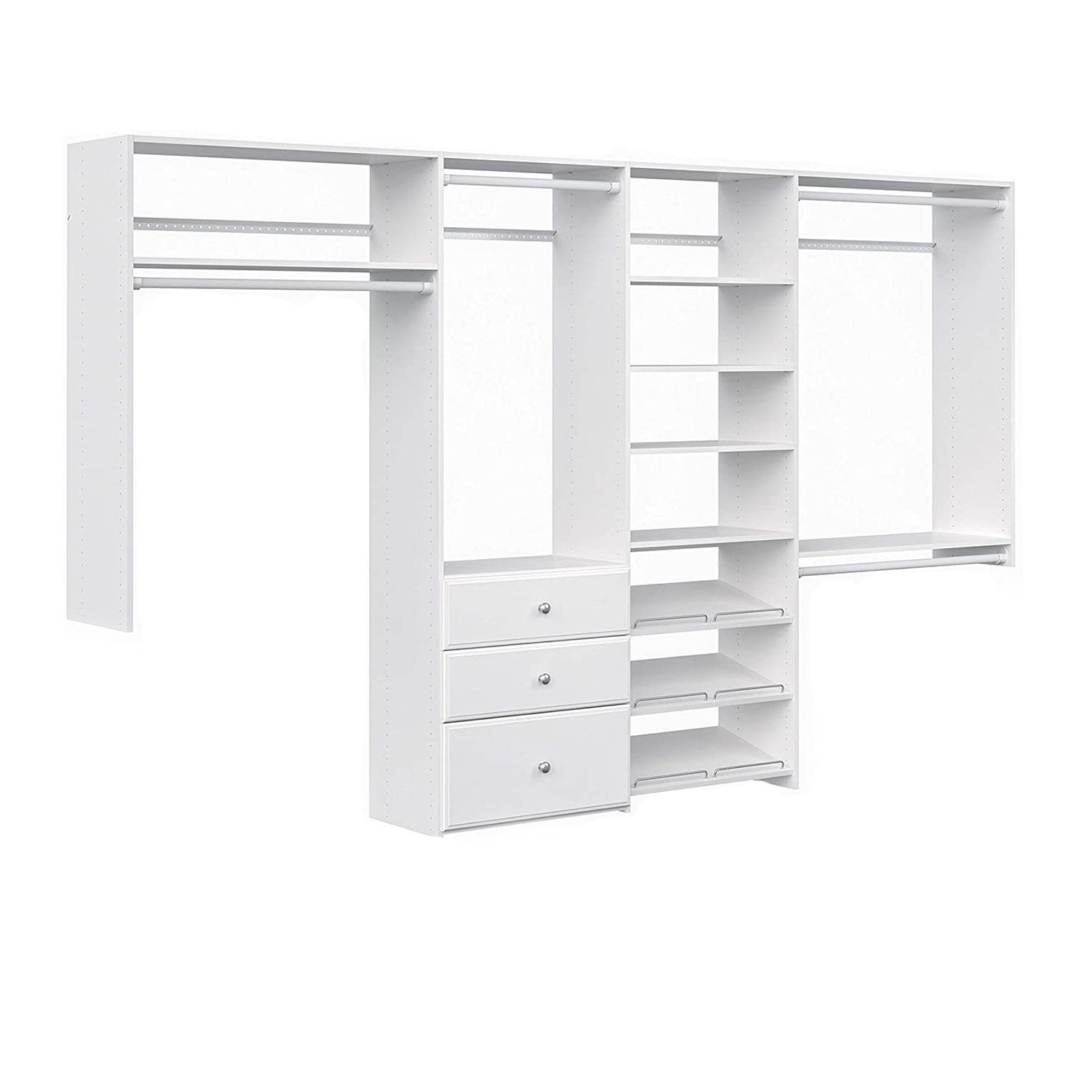 White for sale online Easy Track OK7272 Premium Closet System Kit with Drawers 