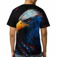 thumbnail image 4 of Men’s USA Flag Bald Eagle Graphic T-Shirt, All-Over Print Style, Stretch Polyester Spandex Tee, Short Sleeve Crewneck, S-4XL, 4 of 7