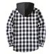 thumbnail image 4 of Ceisia Men's Plaid Hooded Button-Up Shirt for Casual & Outdoor Wear Gray M Gifts, 4 of 5