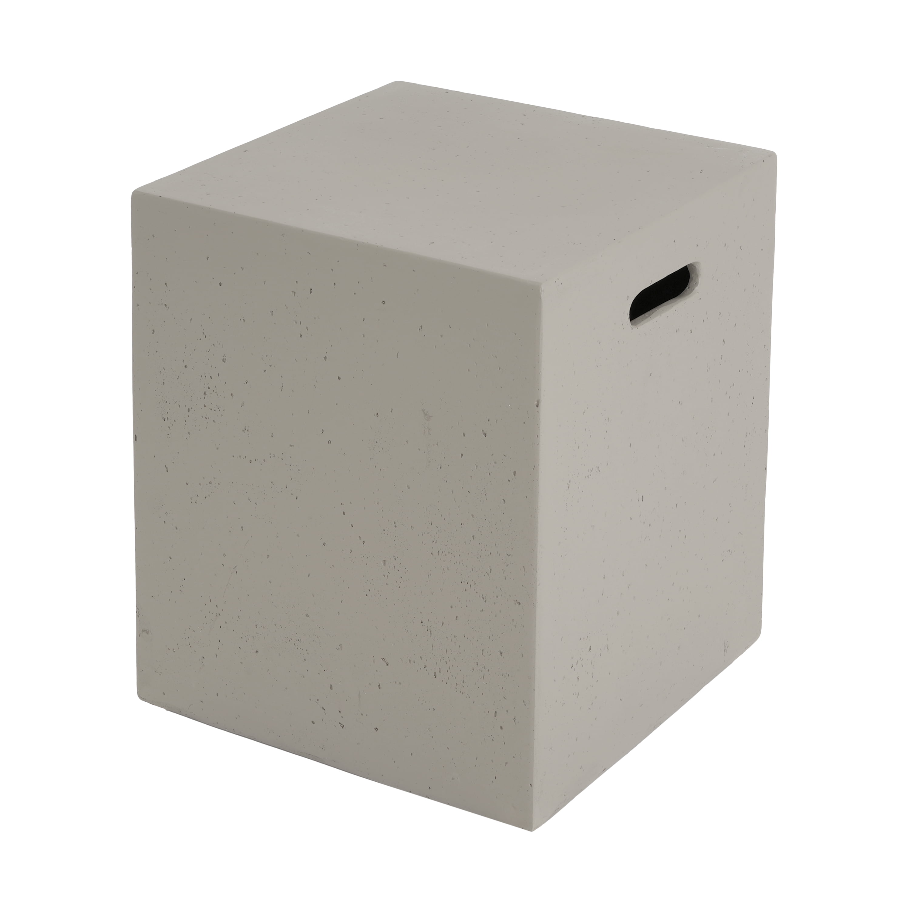 Lightweight Concrete Tank Holder Side Table, 16.25" Modern Propane Tank Cover, Multi-Functional Hidden Storage for Outdoor Patio Barbecue Grill