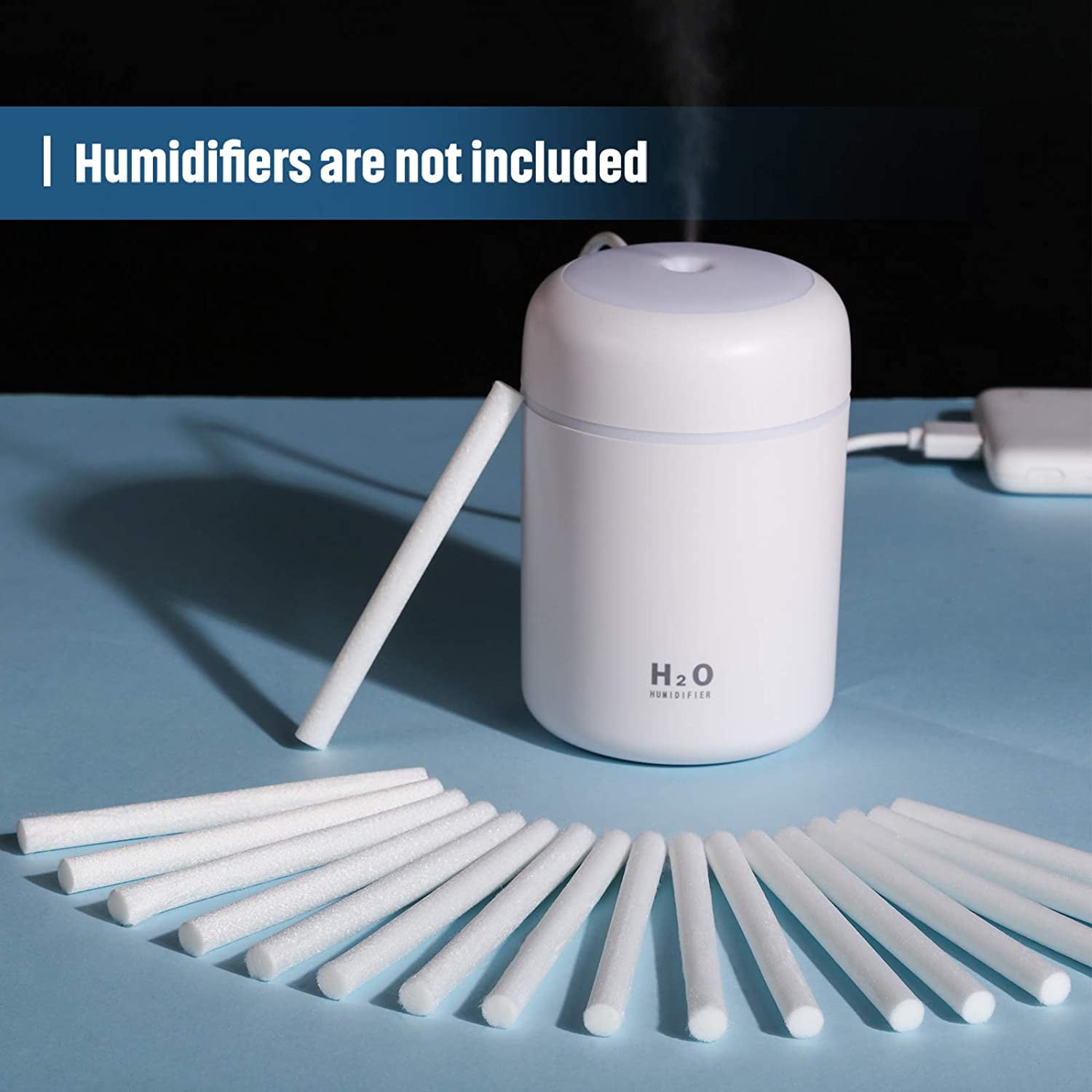 5.9 Inch 40 Pieces Humidifier Sticks Cotton Filter Refill Sticks Wicks Replacement for Portable Personal USB Powered Humidifiers in Office and Bedroom 