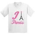 thumbnail image 3 of Inktastic I Love Paris Eiffel Tower Youth T-Shirt, 3 of 5