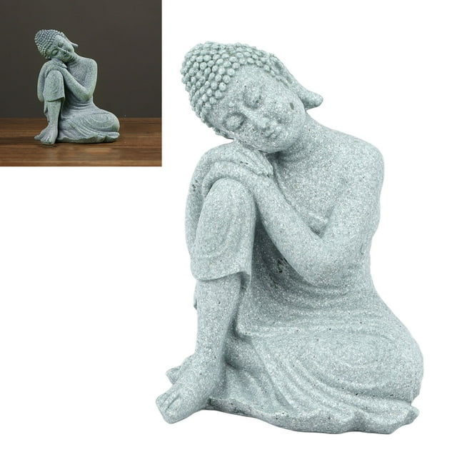 Small Buddha Decoration, Premium Green Sandstone, Exquisite Craftsmanship, Feng Shui Fish Ornaments