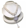 thumbnail image 4 of K-KED 2 strands white 5-6mm 9-10mm cultured freshwater Pearl Necklace 18inches, 4 of 5