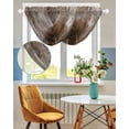 thumbnail image 3 of Waterfall Valances for Windows, Brown Kitchen Sheer Valance Curtains, Retro Oil Painting Modern Abstract Art Aesthetics Rod Pocket Elegant Swag Valances for Living Room Bedroom, 47.2"x38.5", 2 Panel, 3 of 8