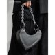 thumbnail image 3 of Bolso de mano con diseño de cebra y asa de cadena de metal irregular para mujer, sencillo, informal, todo en uno, portátil, novedad de 2024, 3 of 5