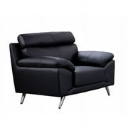 American Eagle Furniture Leather Accent Chair in Black