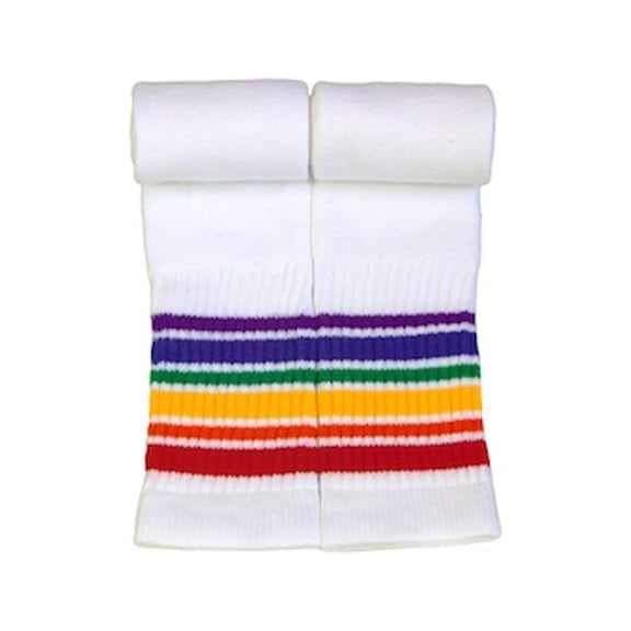 Rainbow Striped Socks Athletic 22" Knee High Tube Style 1