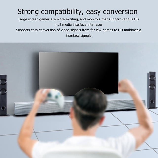 Para Convertidor De Interfaz Multimedia A HD, Adaptador Convertidor Resistente Al Desgaste Sin Pérdidas, Sincronización AV Multifuncional Negra 1080P Para Consolas De Juegos