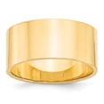 thumbnail image 1 of 14k Yellow Gold 10mm Lightweight Flat Wedding Ring Band Size 9.5 Man Classic   For Dad Mens  For Him, 1 of 7