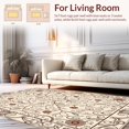 thumbnail image 2 of ODIKA 4'x6' Machine Washable Non-Slip Area Rug, Classic Vine with Blooming Rose Details High Traffic Rug with Pad, Ivory, 454113, 2 of 8