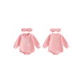 thumbnail image 2 of Cenuakty   Girls Romper Long Sleeve Letter Embroidery Jumpsuit with Headband, 2 of 6