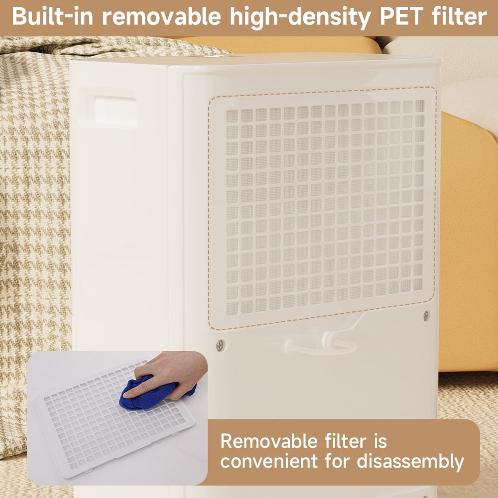 Dehumidifiers for Home, 2500 Sq.Ft with Drain Hose Max 26 Pints, Dehumidifier for Basement, Bathroom, Bedroom, Three Modes, Intelligent Humidity Control, Dry Clothes, 24HR Timer