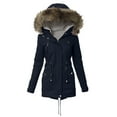 thumbnail image 5 of Winter Coats for Womens Hooded Warm Winter Overcoat with Lined, Winter Parka Jacket Thick Down Outerwear Jacket for Women Navy L, 5 of 8