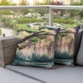 thumbnail image 2 of Outdoor Pillow Covers Natural Scenery Pink Flower Lake Waterproof Pillow Cases 18x18 Set of 2, Boat Forest Oil Painting Throw Pillow Cover Pillowcase for Patio Balcony Couch Garden, 2 of 9
