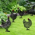 thumbnail image 3 of 5 piezas de gallina de jardín, arte de patio de pollo, decoración de suelo de césped, silueta de animal, estacas de metal para jardín, decoración de estatua de gallo hueco para patio oso de fresa Electrónica, 3 of 5