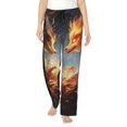thumbnail image 2 of Lsque Red And Gray Flame Fox Print Women's Pajama Pants, Lounge Pant - Comfortable Home Wear,Elastic Waistband, Stylish Design-XX-Large, 2 of 9